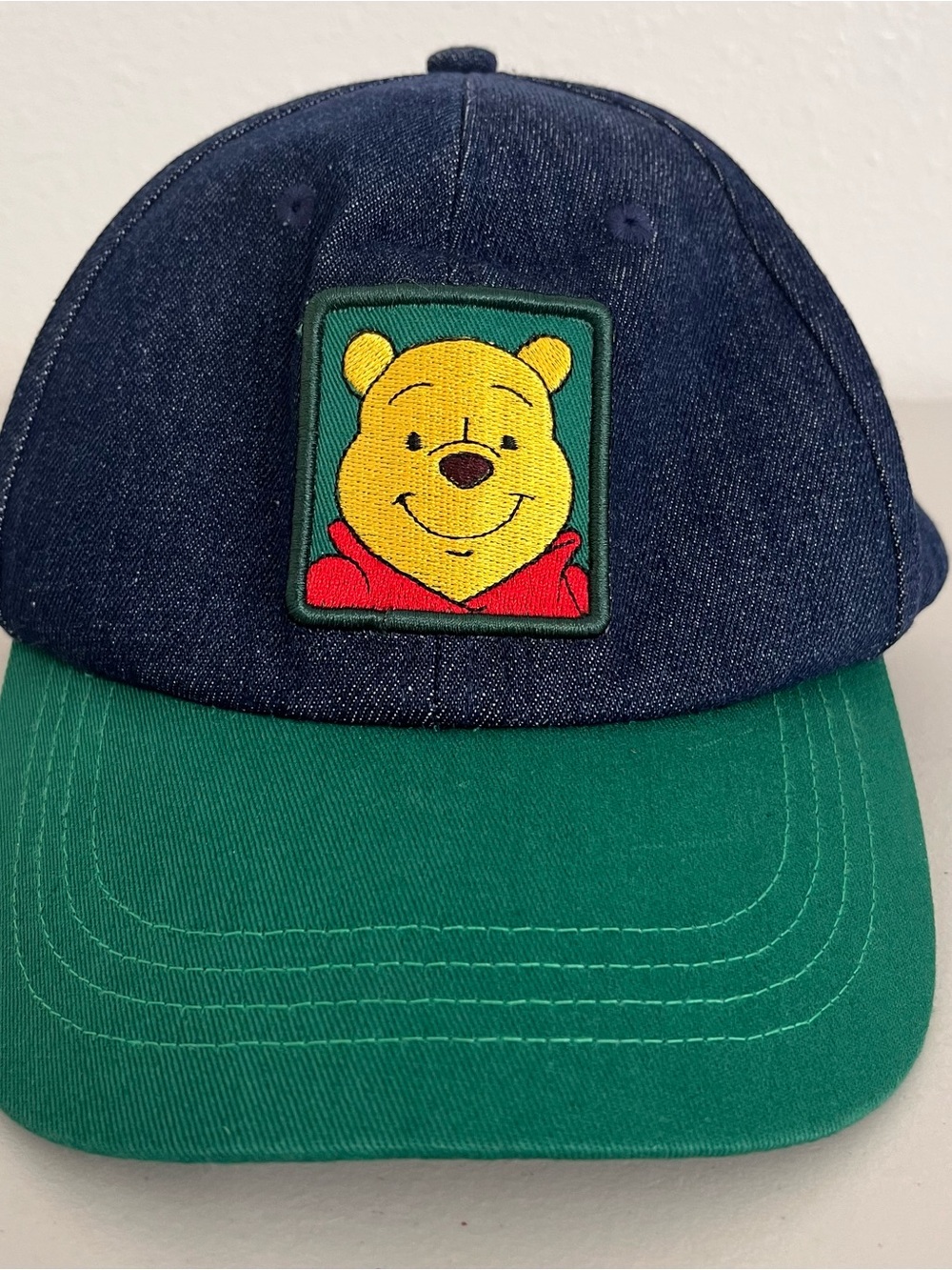 Disney Navy & Green Baseball Hat with Yellow Winnie the Pooh Patch